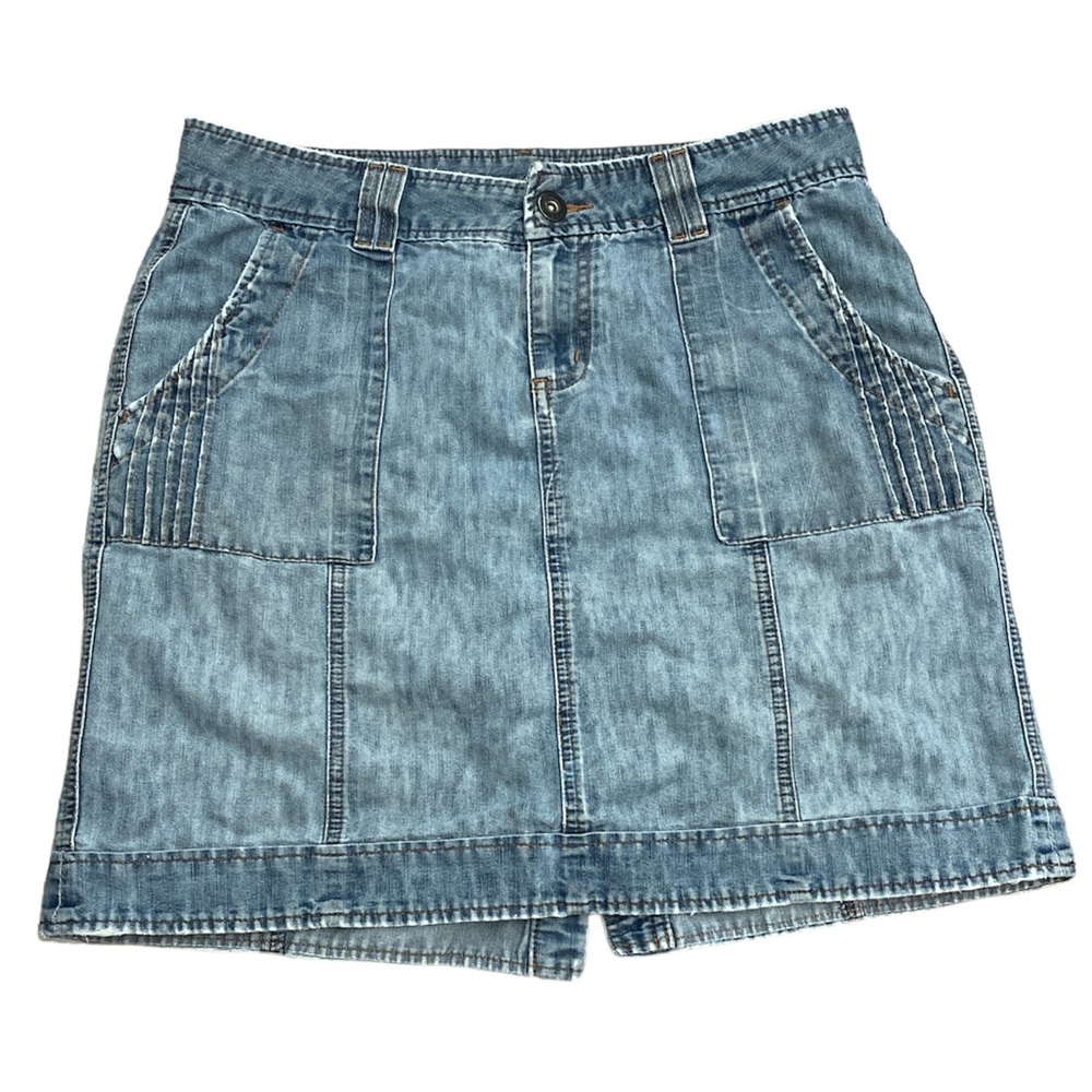 Vintage Riders Copper distressed denim skirt